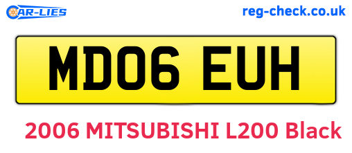 MD06EUH are the vehicle registration plates.