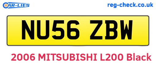 NU56ZBW are the vehicle registration plates.