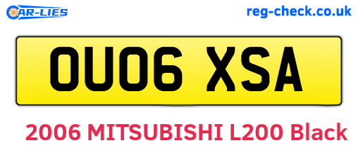 OU06XSA are the vehicle registration plates.
