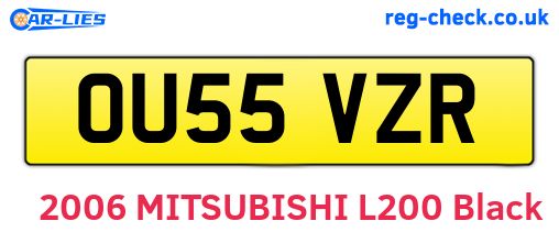 OU55VZR are the vehicle registration plates.