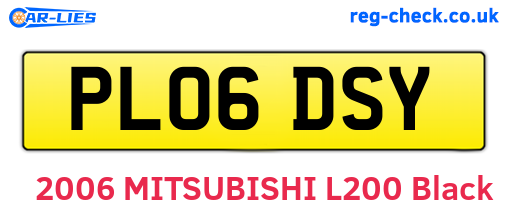 PL06DSY are the vehicle registration plates.