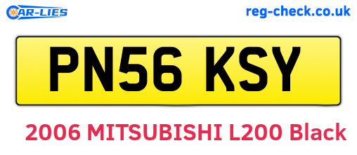 PN56KSY are the vehicle registration plates.