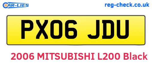 PX06JDU are the vehicle registration plates.