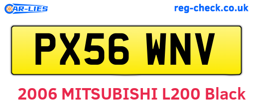 PX56WNV are the vehicle registration plates.