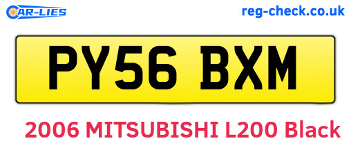 PY56BXM are the vehicle registration plates.