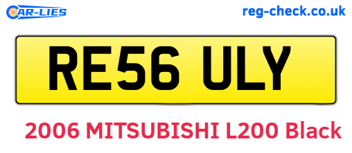 RE56ULY are the vehicle registration plates.
