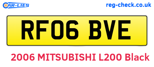RF06BVE are the vehicle registration plates.