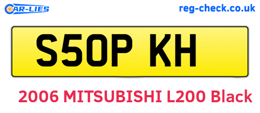 S50PKH are the vehicle registration plates.