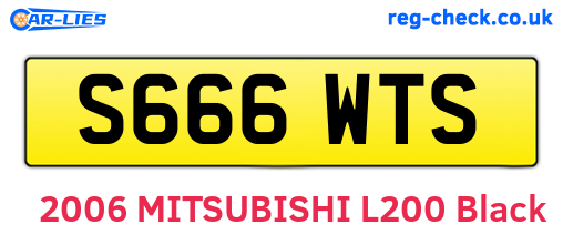 S666WTS are the vehicle registration plates.