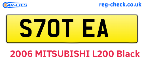 S70TEA are the vehicle registration plates.
