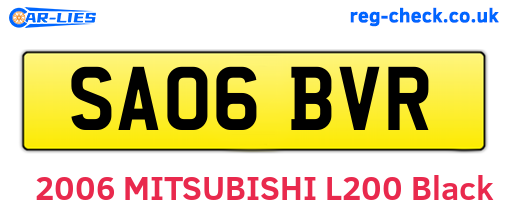 SA06BVR are the vehicle registration plates.