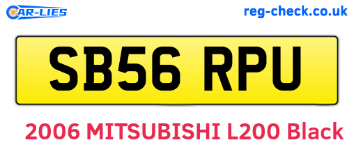 SB56RPU are the vehicle registration plates.