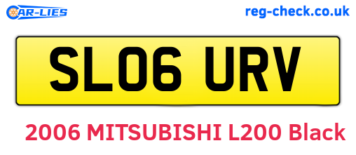 SL06URV are the vehicle registration plates.