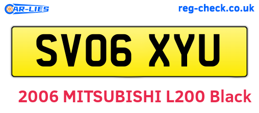 SV06XYU are the vehicle registration plates.