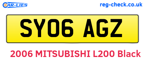 SY06AGZ are the vehicle registration plates.