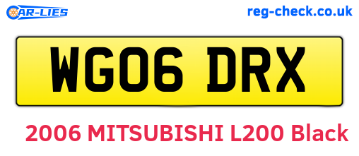 WG06DRX are the vehicle registration plates.