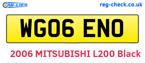 WG06ENO are the vehicle registration plates.
