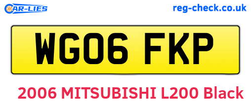 WG06FKP are the vehicle registration plates.