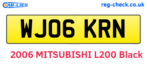 WJ06KRN are the vehicle registration plates.