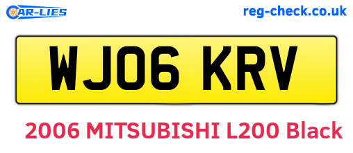 WJ06KRV are the vehicle registration plates.