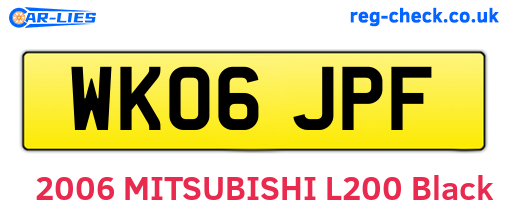 WK06JPF are the vehicle registration plates.