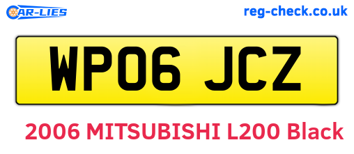 WP06JCZ are the vehicle registration plates.