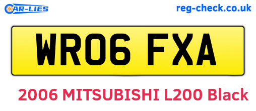 WR06FXA are the vehicle registration plates.