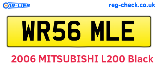 WR56MLE are the vehicle registration plates.