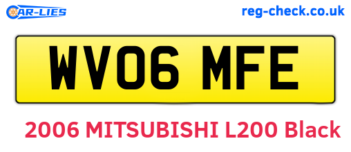WV06MFE are the vehicle registration plates.
