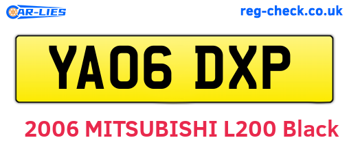 YA06DXP are the vehicle registration plates.