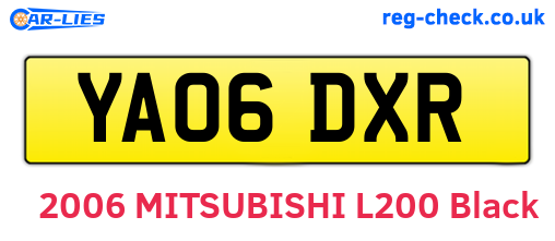 YA06DXR are the vehicle registration plates.