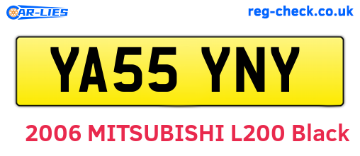 YA55YNY are the vehicle registration plates.