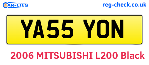 YA55YON are the vehicle registration plates.