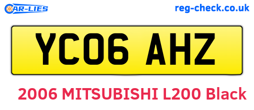 YC06AHZ are the vehicle registration plates.