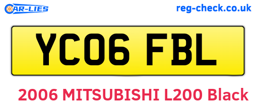 YC06FBL are the vehicle registration plates.