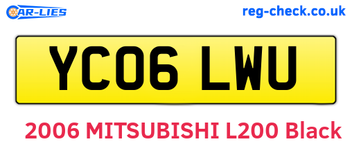 YC06LWU are the vehicle registration plates.