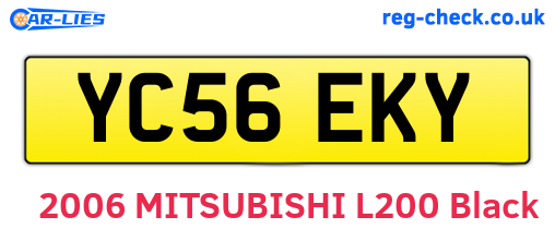 YC56EKY are the vehicle registration plates.