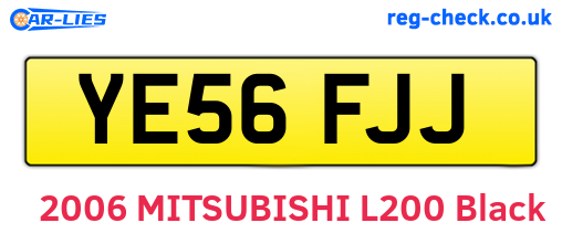 YE56FJJ are the vehicle registration plates.