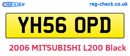 YH56OPD are the vehicle registration plates.
