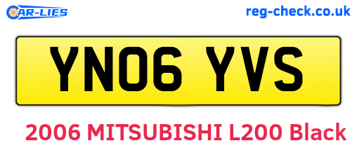 YN06YVS are the vehicle registration plates.
