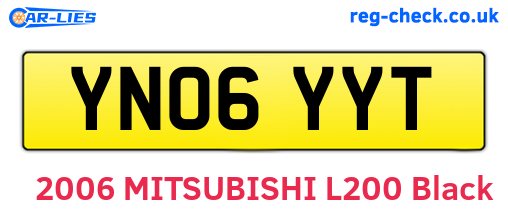 YN06YYT are the vehicle registration plates.