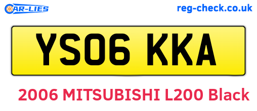 YS06KKA are the vehicle registration plates.