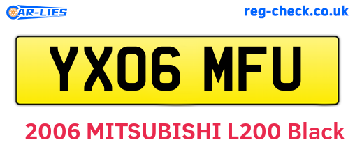 YX06MFU are the vehicle registration plates.