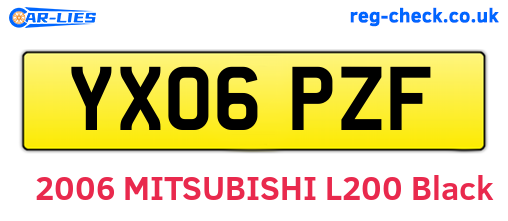 YX06PZF are the vehicle registration plates.