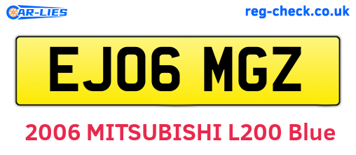 EJ06MGZ are the vehicle registration plates.
