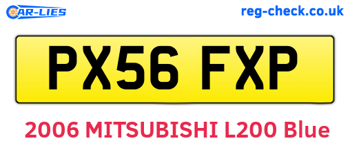 PX56FXP are the vehicle registration plates.
