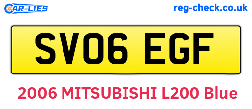 SV06EGF are the vehicle registration plates.