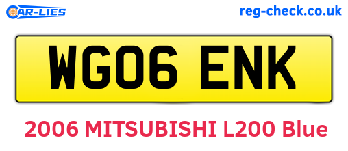 WG06ENK are the vehicle registration plates.