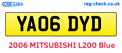 YA06DYD are the vehicle registration plates.