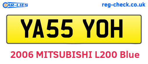 YA55YOH are the vehicle registration plates.
